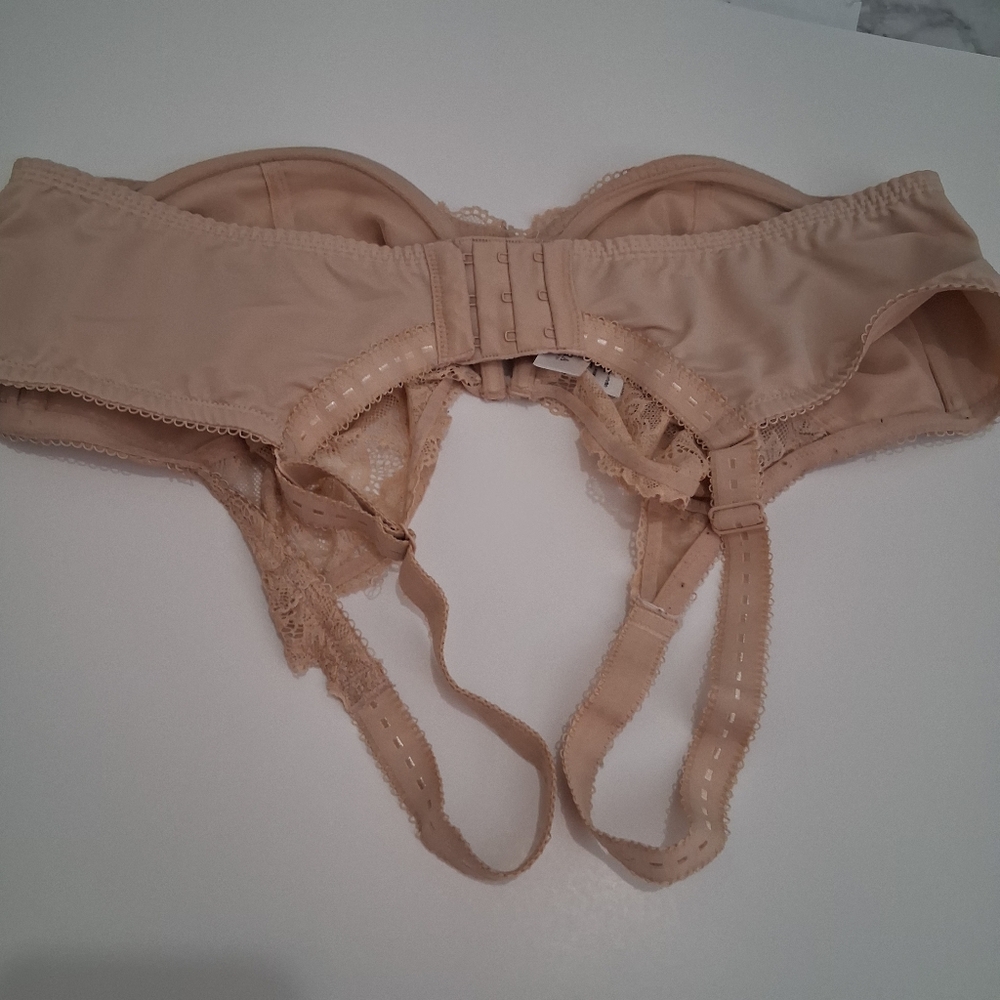 DELIMIRA 44DD Unpadded Wired Lace Nude BRA Size 44E - Picture 6 of 13